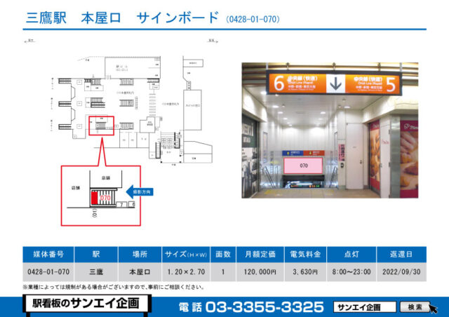 三鷹駅　看板　01-070