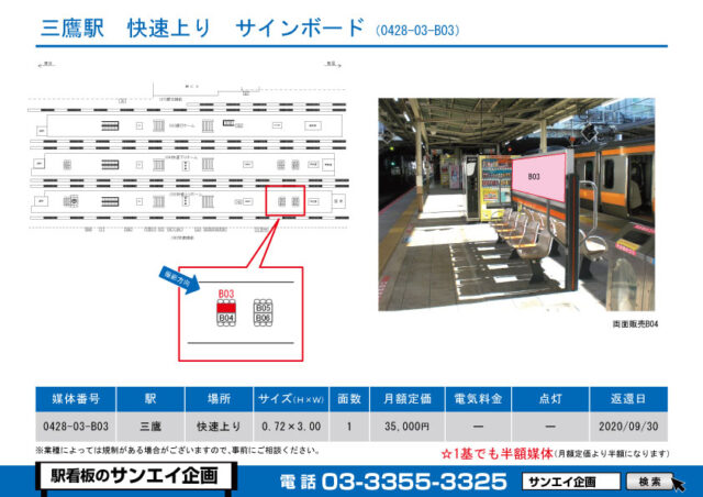 三鷹駅　看板　03-B03