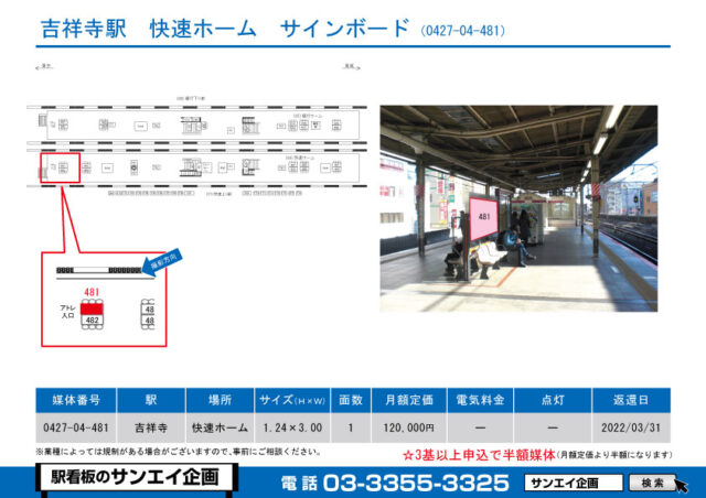吉祥寺駅　看板　04-481