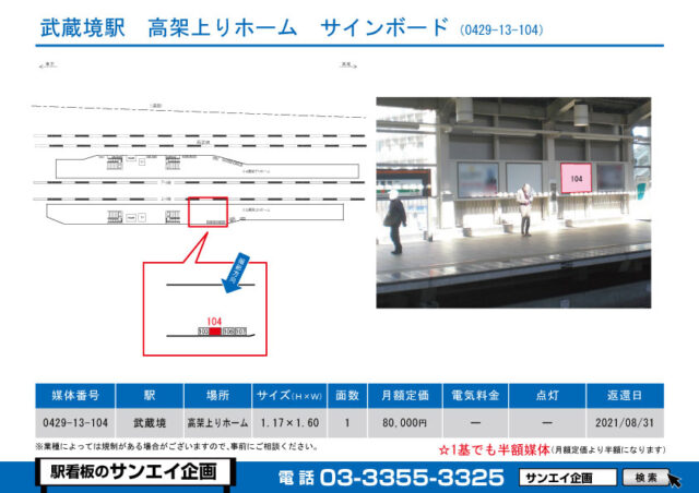 武蔵境駅　看板　13-104