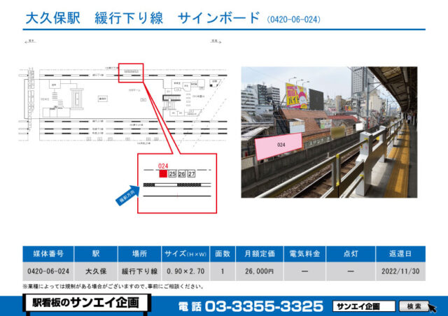 大久保駅　看板　06-024