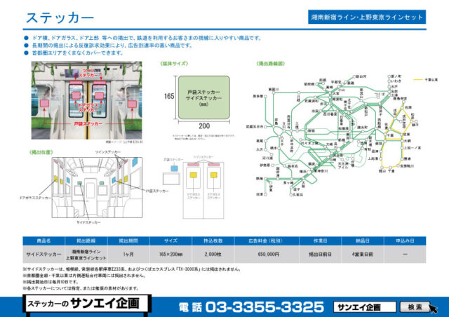 JR　湘南新宿ライン・上野東京ラインセット　ステッカー