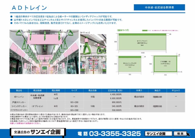 JR　中央線・総武線　ADトレイン