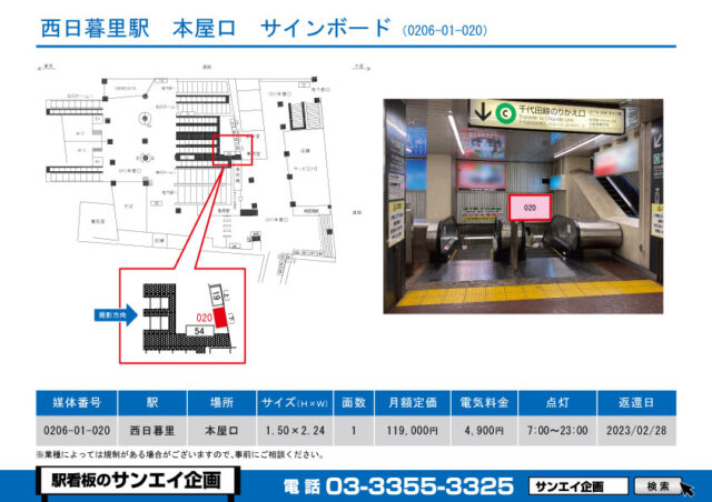 西日暮里駅　看板　01-020