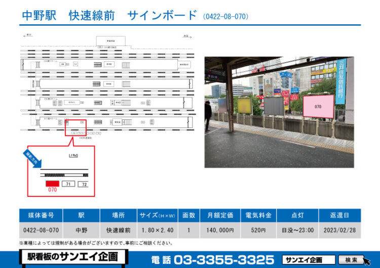 中野駅　看板　08-070