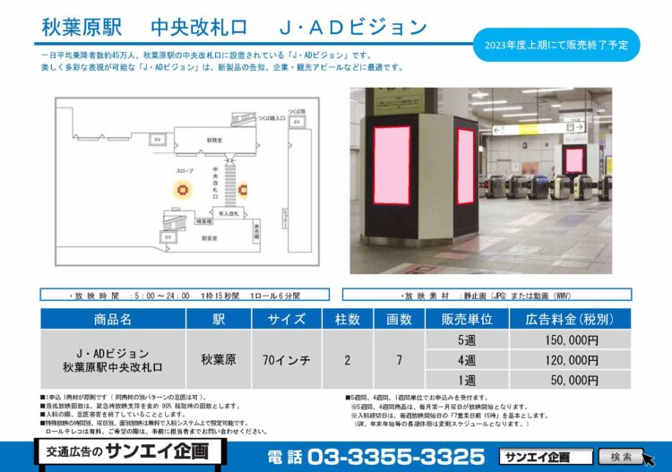 秋葉原駅　サイネージ　広告案内