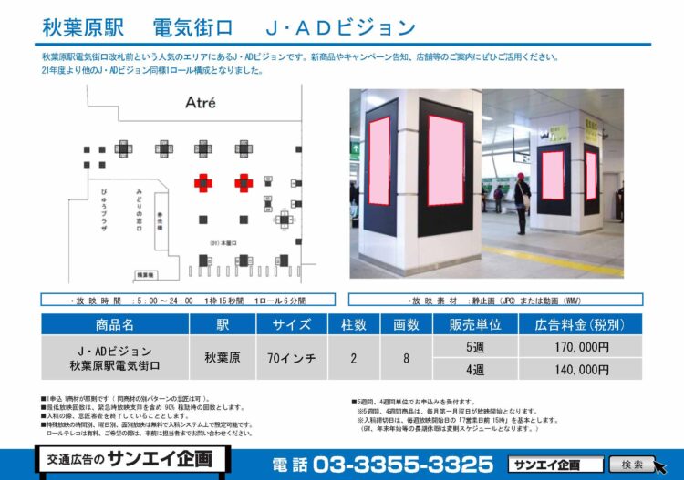 秋葉原駅　サイネージ　広告案内