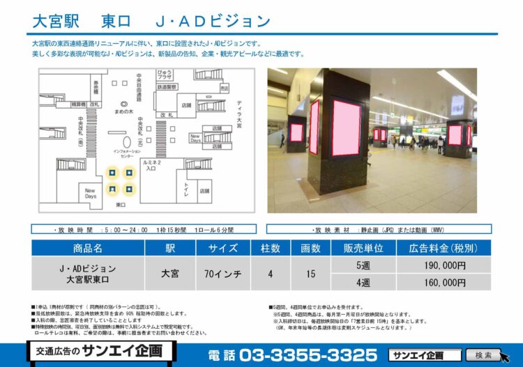 大宮駅　サイネージ　広告案内