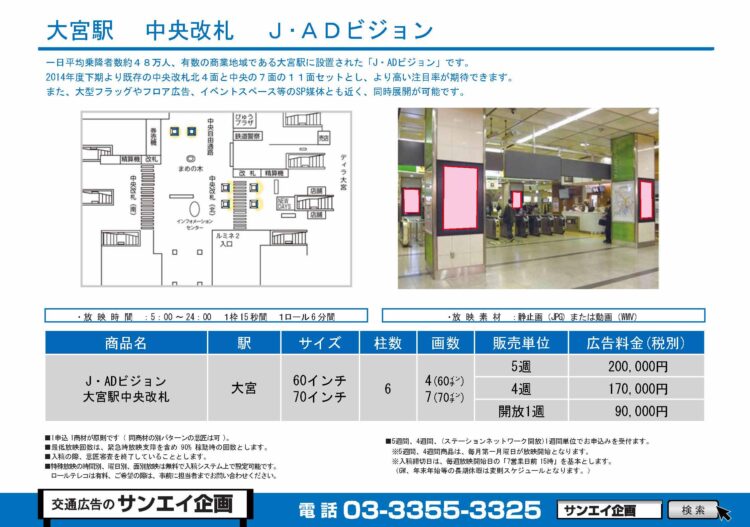 大宮駅　サイネージ　広告案内