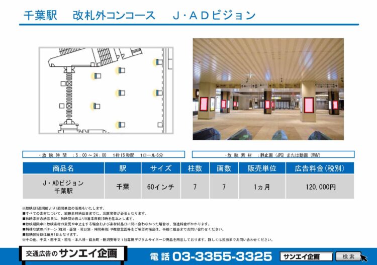 千葉駅　サイネージ　広告案内