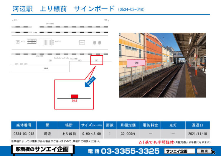 河辺駅　看板　03-048