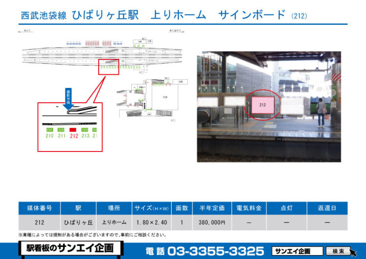 ひばりヶ丘駅　看板　212