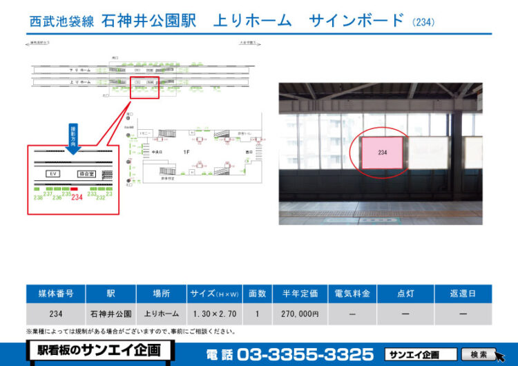 石神井公園駅　看板　234