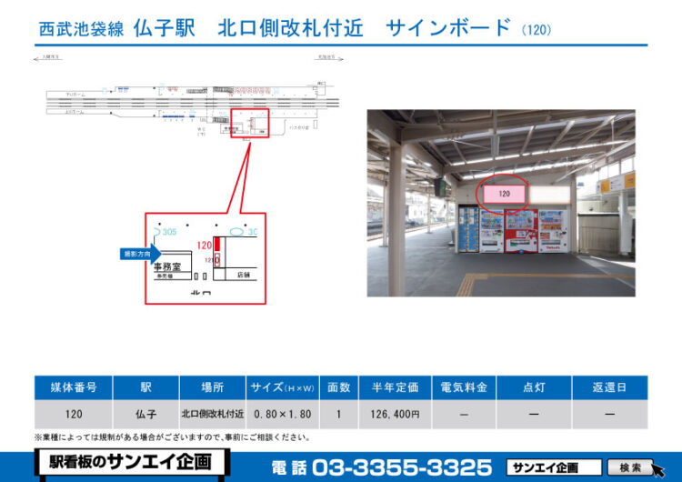 仏子駅　看板　120