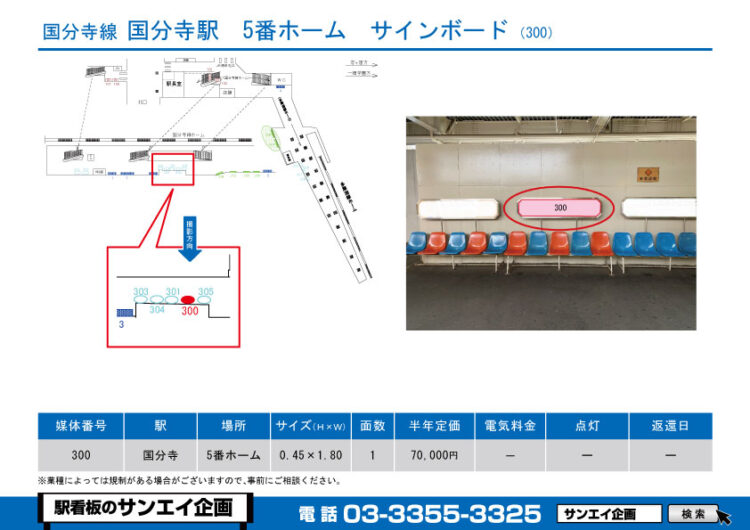 国分寺駅　看板　300