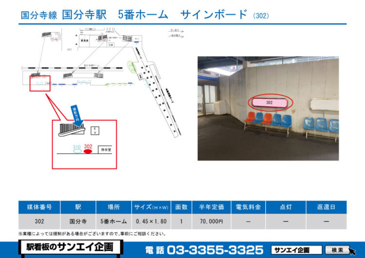 国分寺駅　看板　302