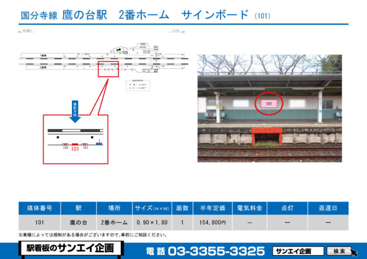 鷹の台駅　看板　101