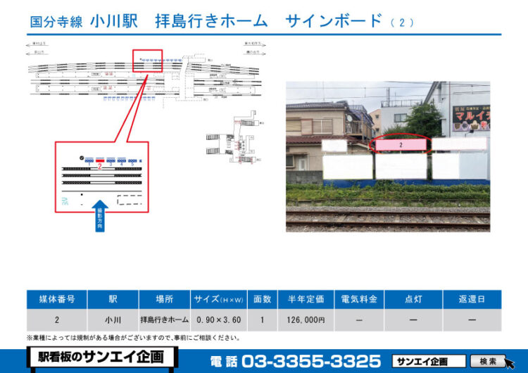 小川駅　看板　2