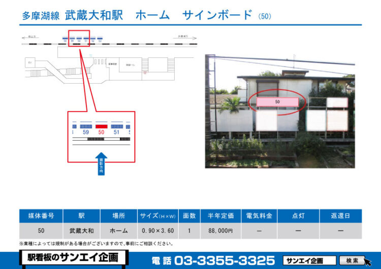 武蔵大和駅　看板　50