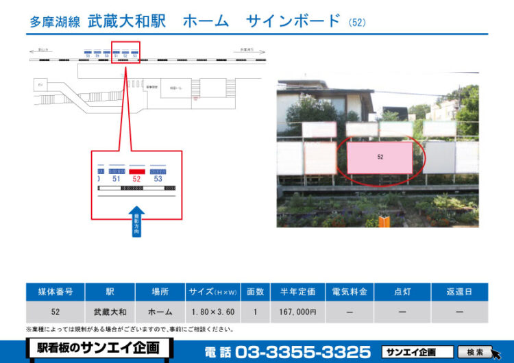 武蔵大和駅　看板　52-2