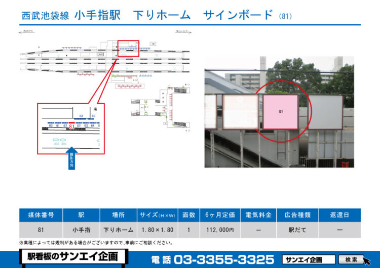 小手指駅　看板　81