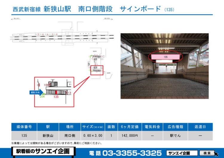 新狭山駅　看板　135