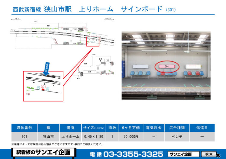 狭山市駅　看板　301