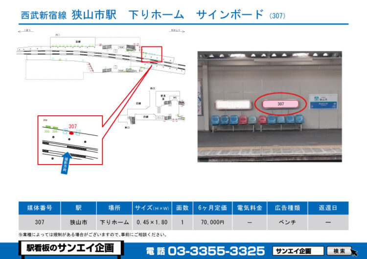 狭山市駅　看板　307