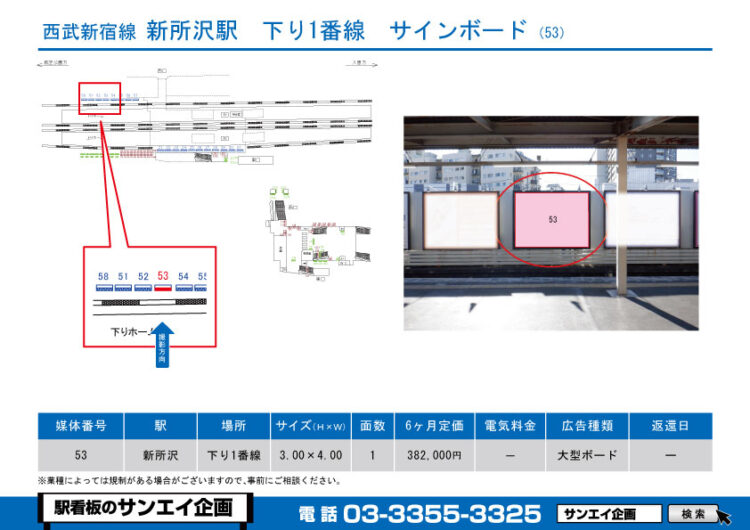 新所沢駅　看板　53