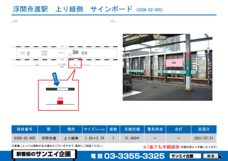 浮間舟渡駅　看板　02-005