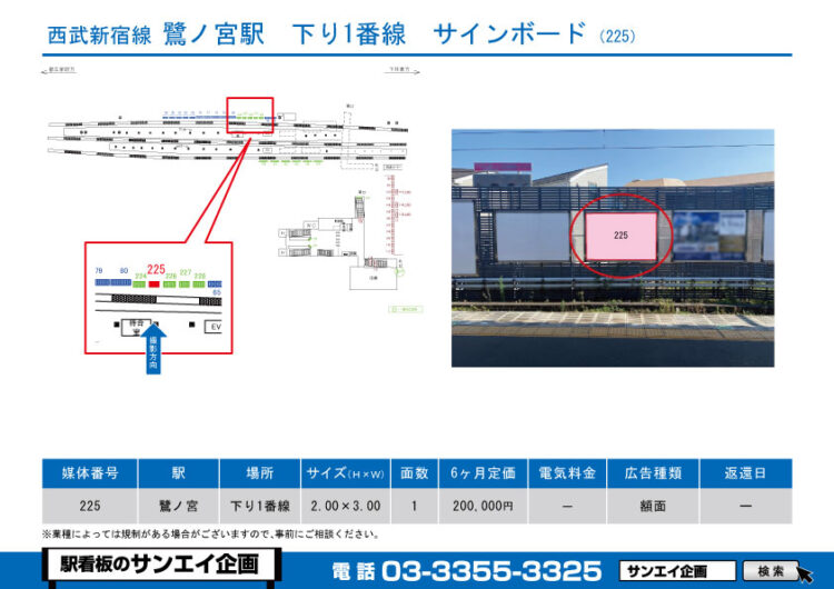 鷺ノ宮駅　看板　225