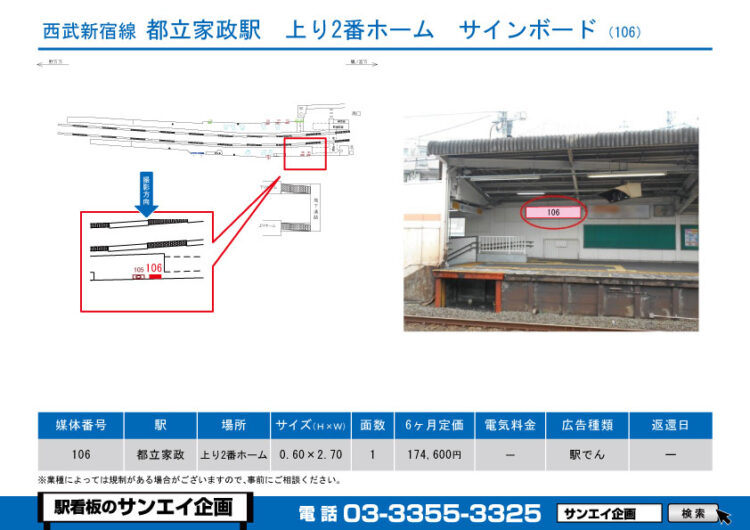 都立家政駅　看板　106