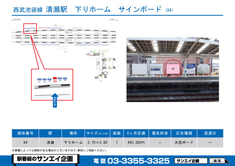 清瀬駅　看板　84