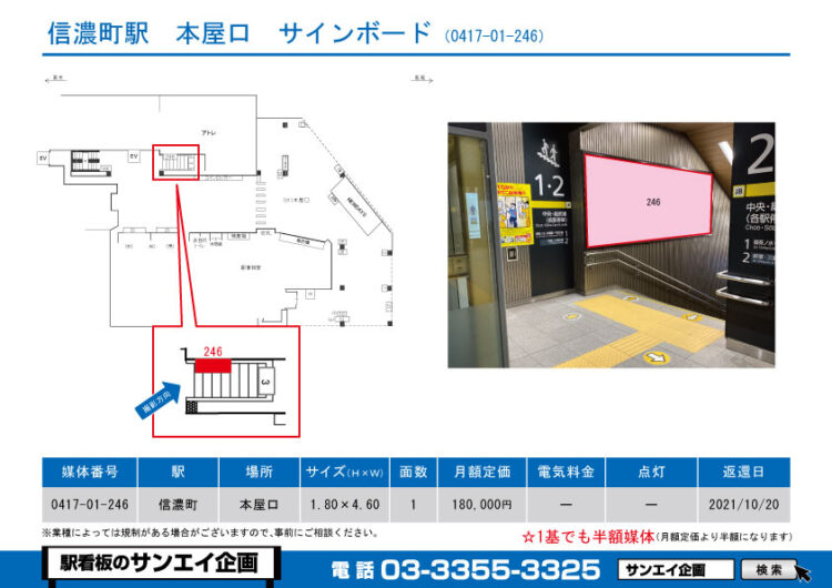 信濃町駅　看板　01-246