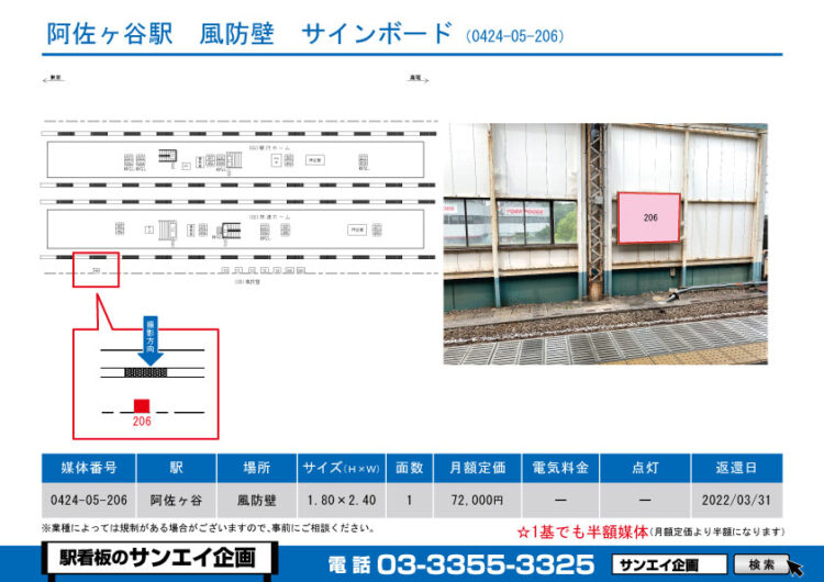 阿佐ヶ谷駅　看板　05-206