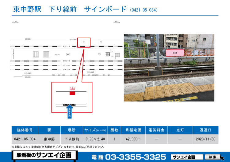 東中野駅　看板　05-034