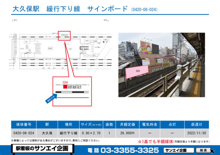 大久保駅　看板　06-024