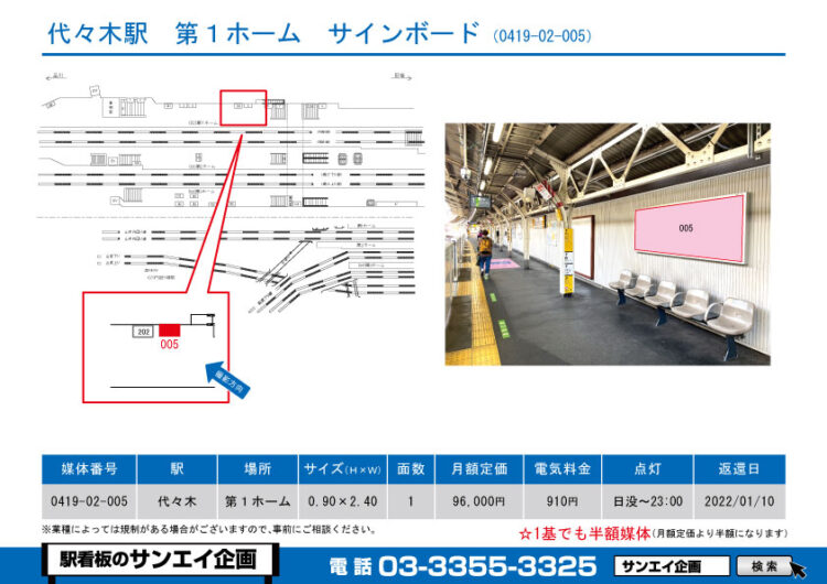 代々木駅　看板　02-005