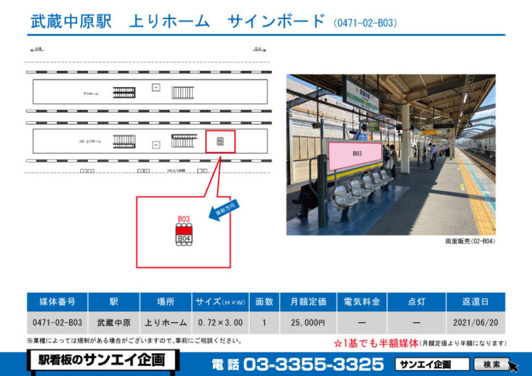 武蔵中原駅　看板　02-B03