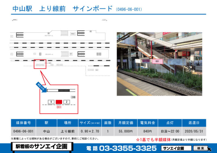 中山駅　看板　06-001