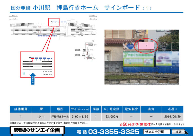 小川駅　看板　1