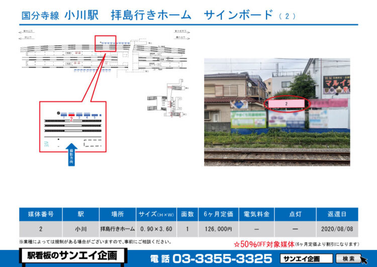 小川駅　看板　2