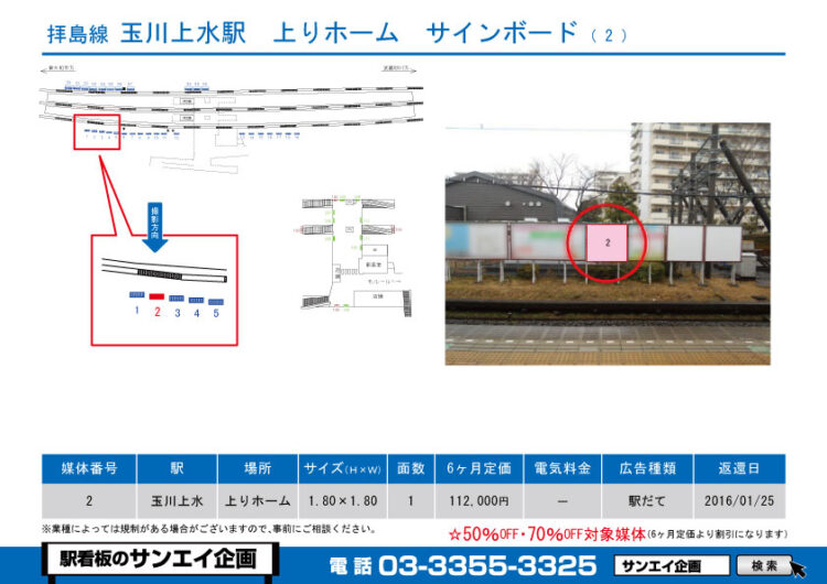 玉川上水駅　看板　273-2