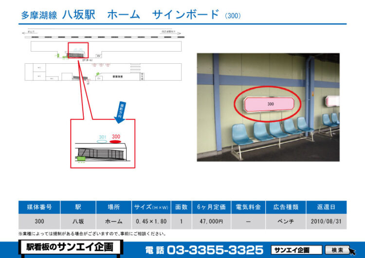 八坂駅　看板　283-300