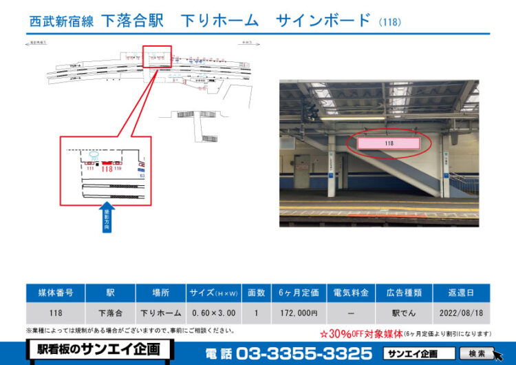 下落合駅　看板　244-118