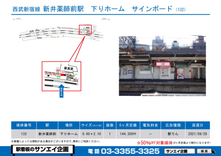 新井薬師前駅　看板　246-132
