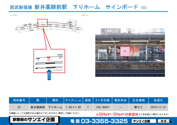 新井薬師前　看板　246-53