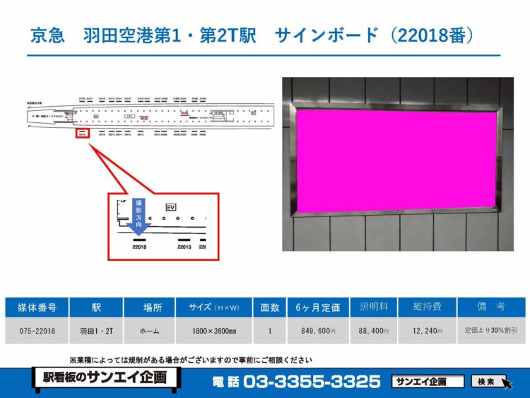 羽田空港第1・第2ターミナル駅　看板　22018